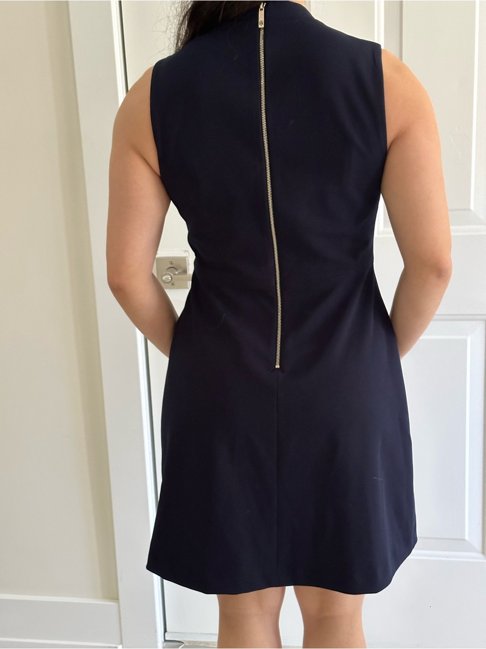 Tommy Hilfiger Navy Sleeveless Dress with Gold Buttons - Picture 3 of 8